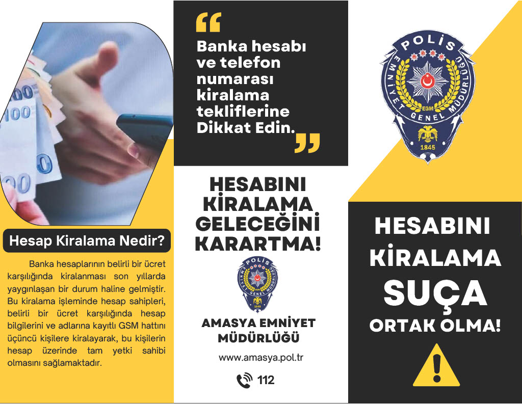 Amasya Emniyeti’nden Üniversite Öğrencilerine Sahte Burs ve IBAN Uyarısı