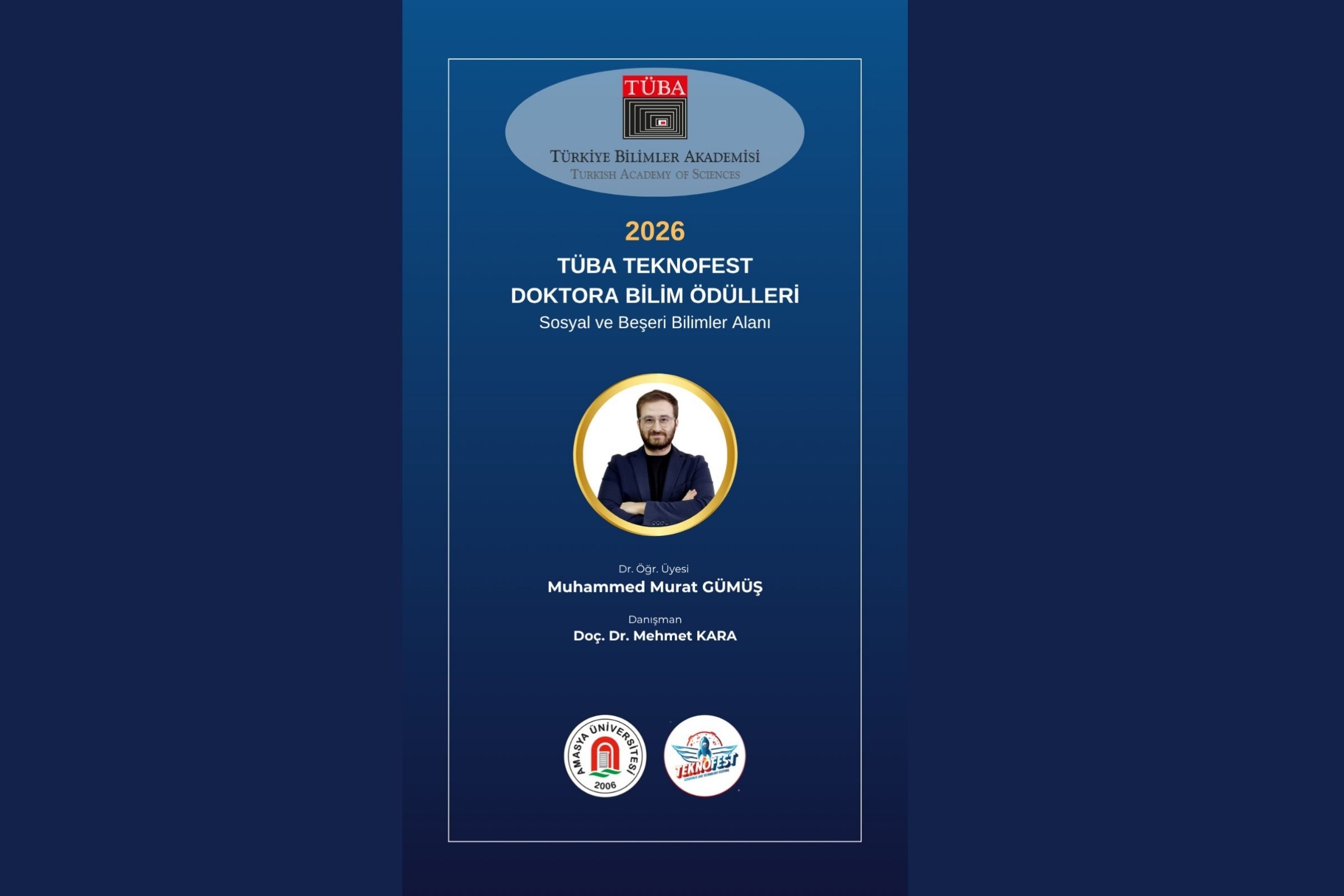 Amasya Üniversitesi Doktora Tezine TÜBA-TEKNOFEST’ten Türkiye 3.’lüğü