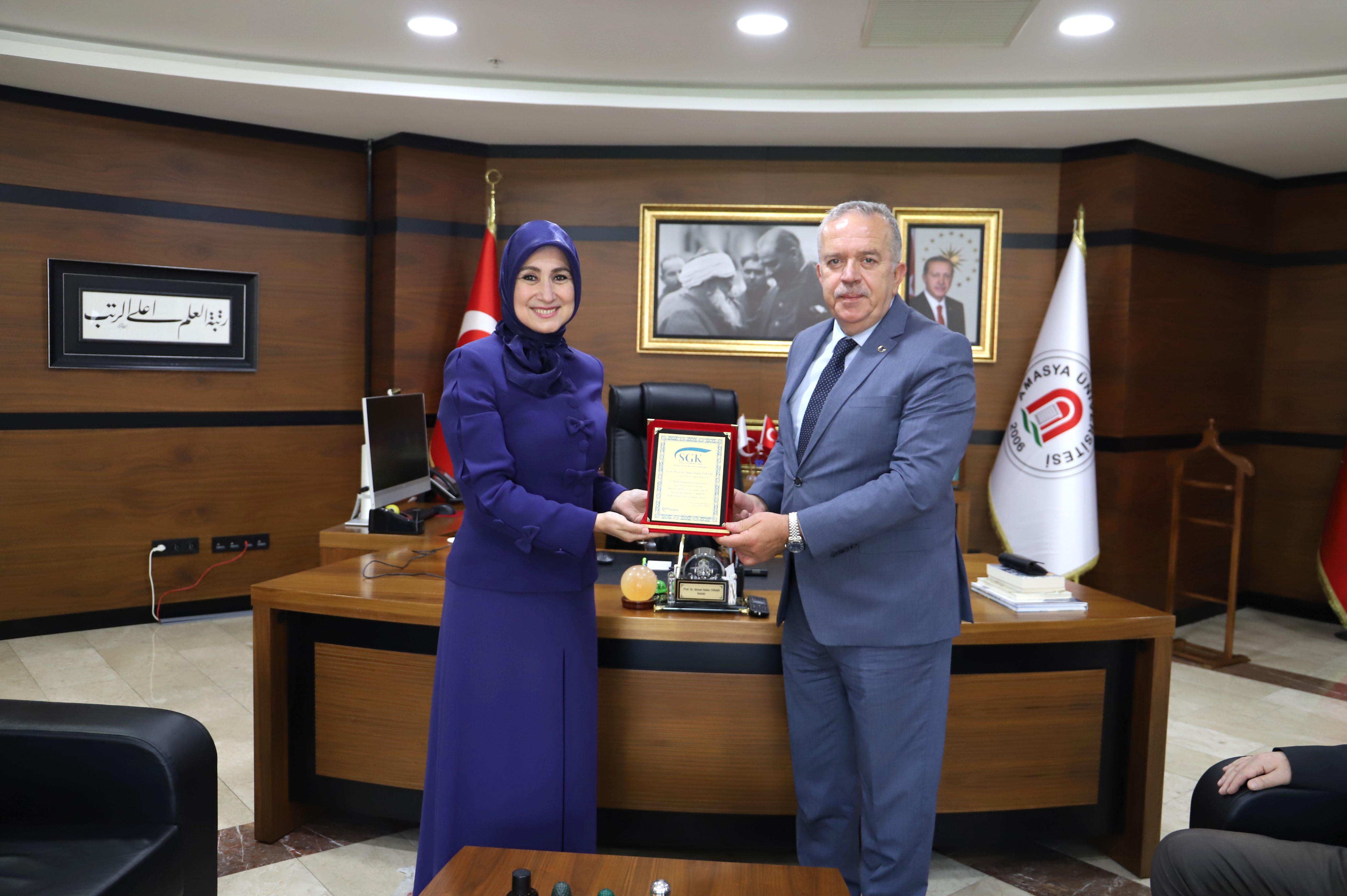 Amasya SGK İl Müdürü Nurcan Yurt Şenel’den Rektörümüze Ziyaret