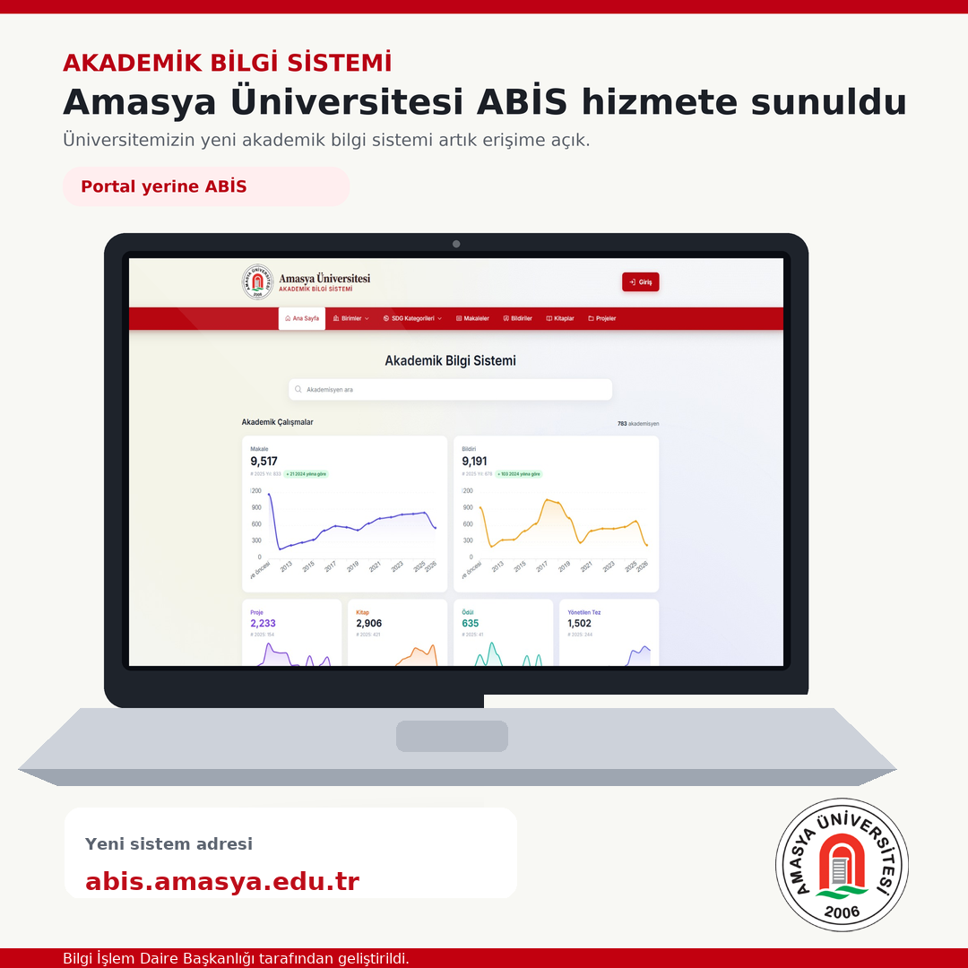 Amasya Üniversitesi’nde Akademik Bilgi Sistemi (ABİS) Hizmete Sunuldu