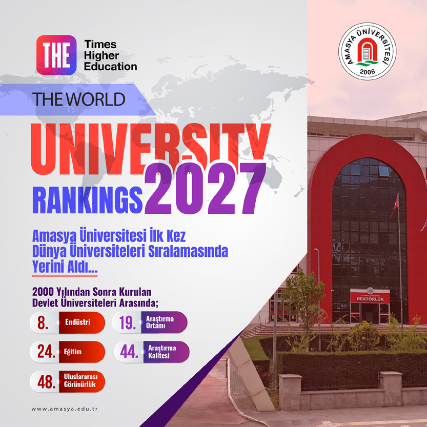 Amasya Üniversitesi, THE Dünya Üniversiteleri Sıralaması’nda İlk Kez Yer Aldı